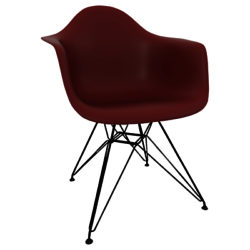 Vitra Eames DAR 43cm Armchair Oxide Red / Black